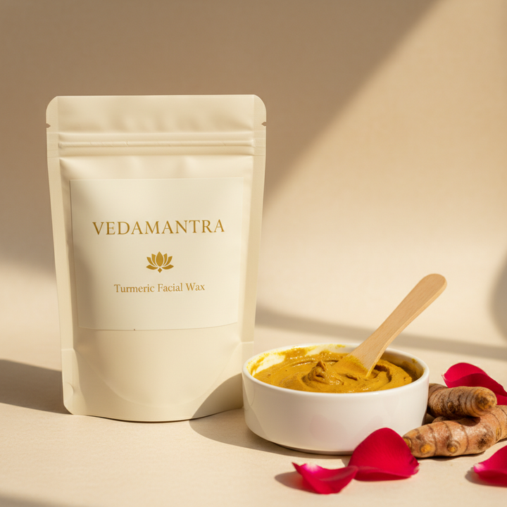 Vedamantra Turmeric Facial Wax — 5-Minute Painless Herbal Wax Powder (Best Value Bundle)